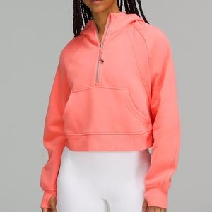 Lululemon Scuba Oversized Half Zip Hoodie Raspberry Cream Size M/L